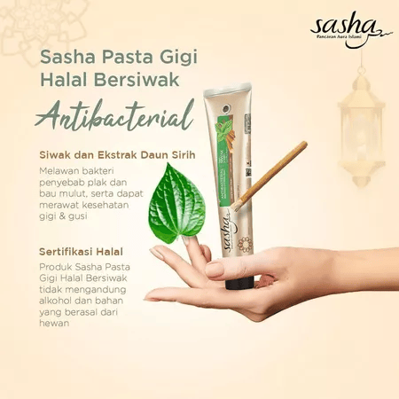 Kino Indonesia Sasha Herbal Halal Toothpaste dengan Siwak & Sirih 