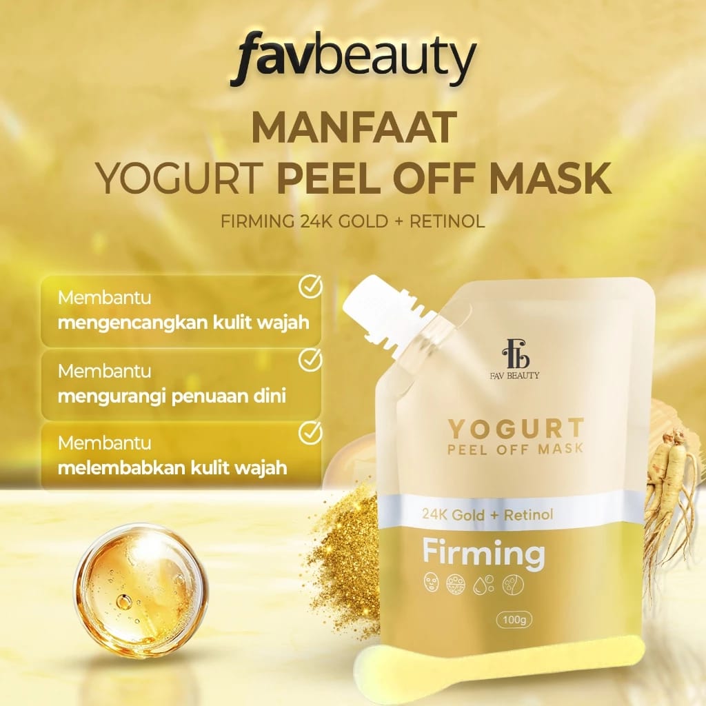 Cahaya Ayu Abadi FAV Beauty Yogurt Firming Peel Off Mask 24K Gold + Retinol 