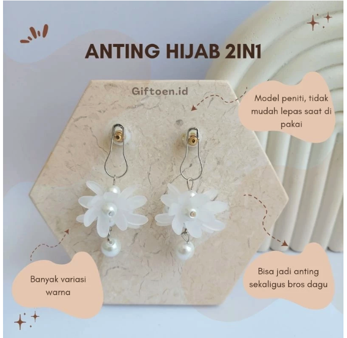  Giftoen.id Axela Anting Hijab Sekaligus Bros Dagu