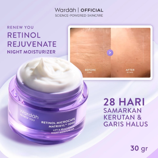 Paragon Technology and Innovation Wardah Renew You Retinol Microcaps Matrixyl™ 3000 Lift & Rejuvenate Night Moisturizer