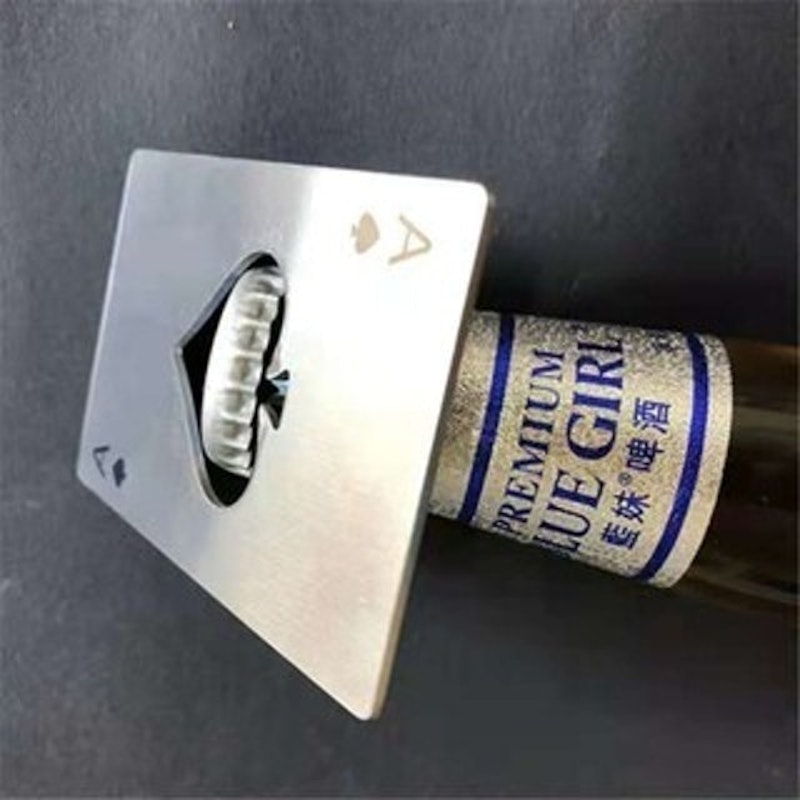 Alat Pembuka Botol Motif Kartu As Stainless Steel 2