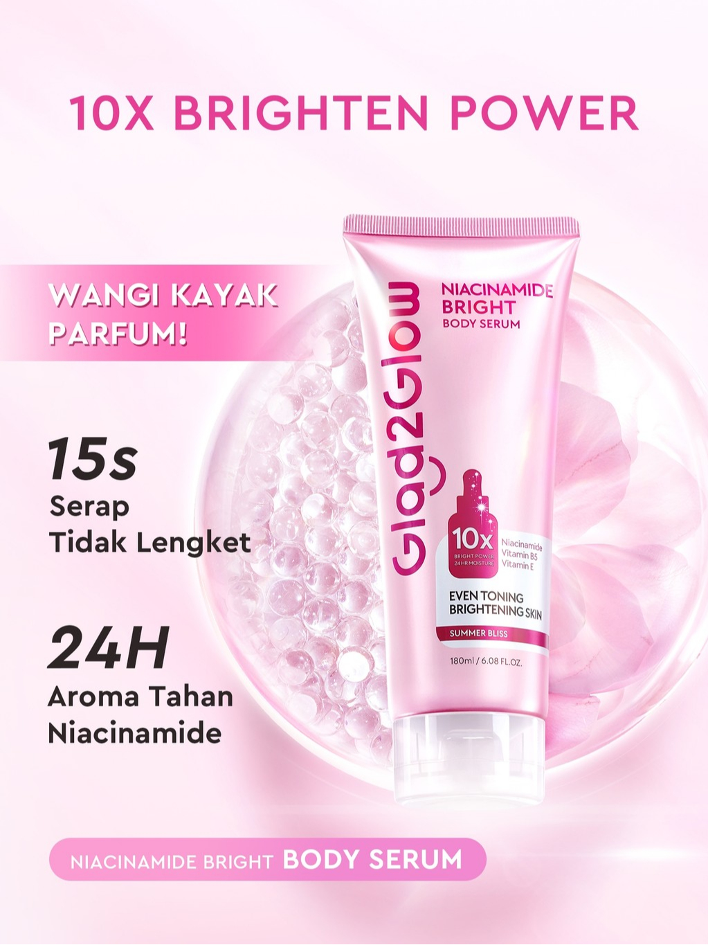 Glad2Glow Glad2Glow Niacinamide Bright Body Serum