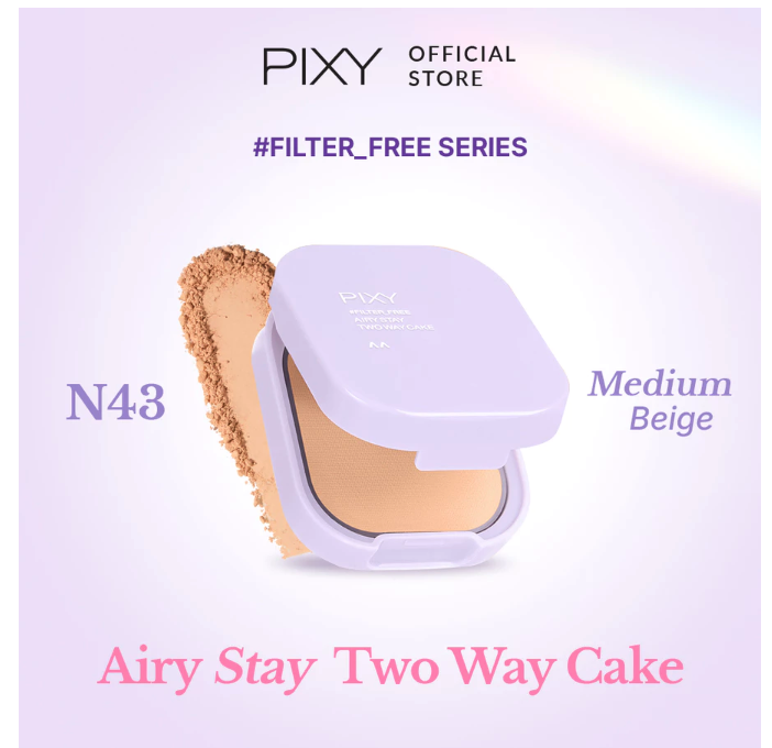Mandom Indonesia PIXY #Filter_Free Airy Stay Two Way Cake N43 Medium Beige