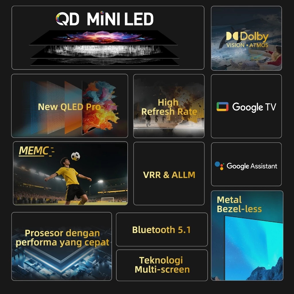 Changhong Electric Indonesia Changhong QD Mini LED TV 4K New Generation M55QN9S1