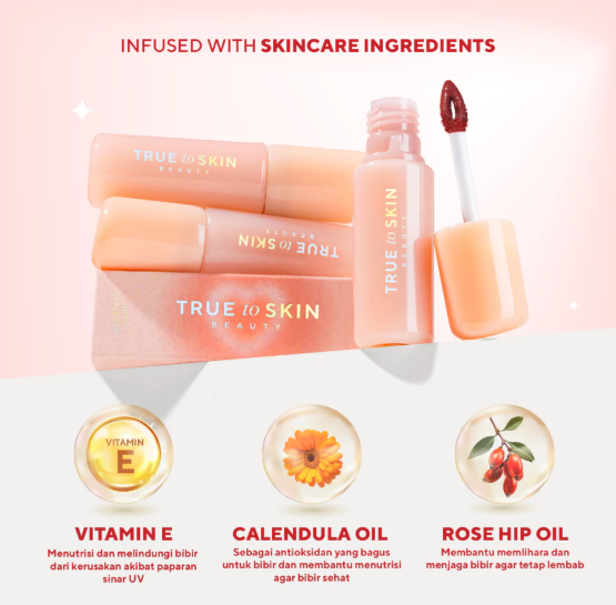 Triniti Tunggal Abadi True to Skin Juicy Glass Tint Almond Mauve