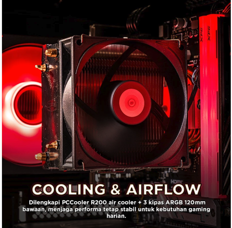 Rakitan PC Gaming Agres Pyrolite RYZEN 5 5600X RTX 3050 3
