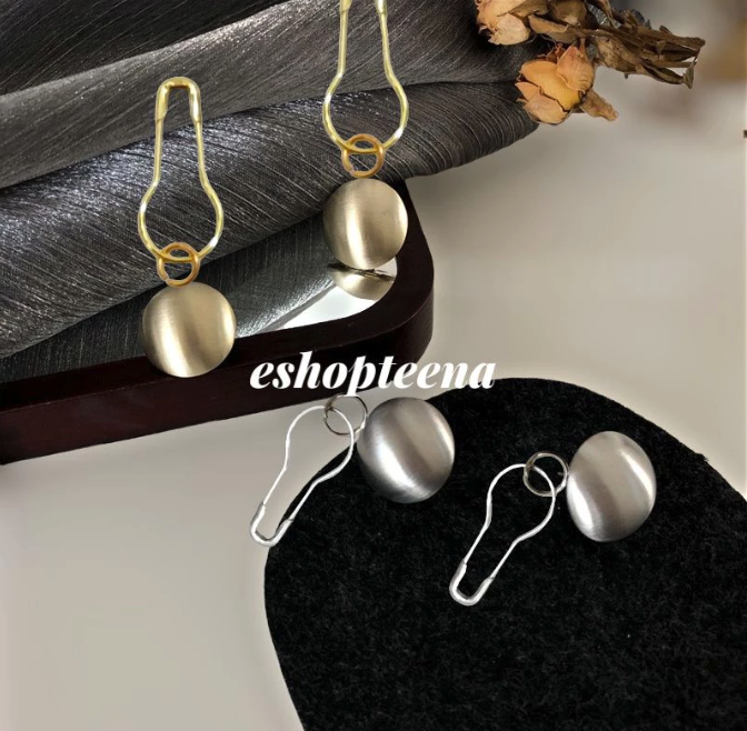  Anting Hijab Bulat Besi  A137