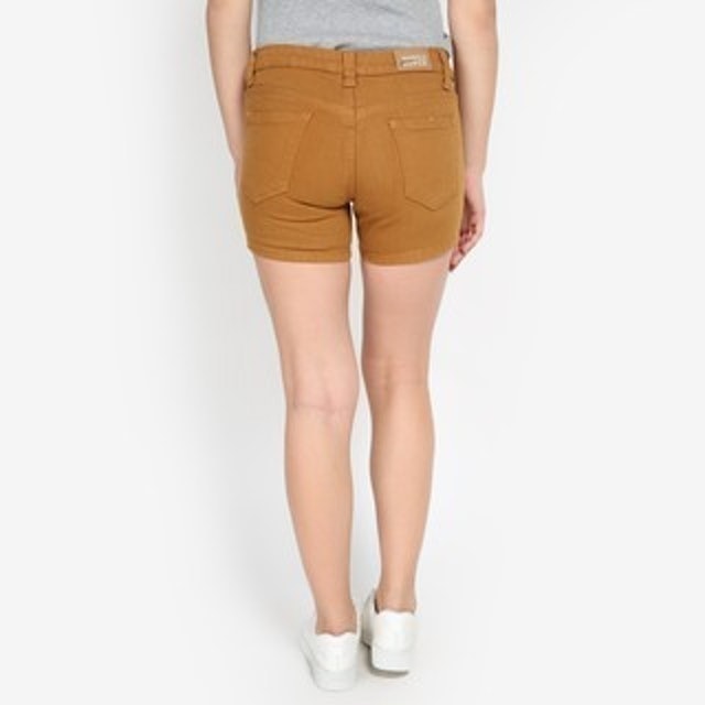 Basic Color Short Pants Denim Brown 3