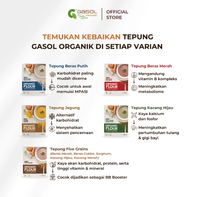 Gasol Pertanian Organik Gasol White Rice Organic Flour 