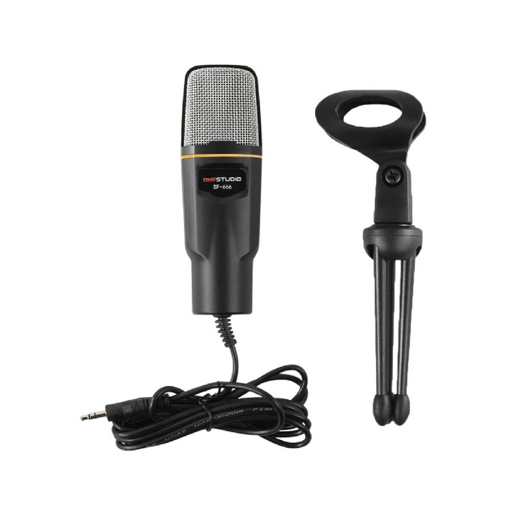 TaffSTUDIO Mikrofon Kondenser 3.5 mm Omnidirectional Podcast with Stand SF-666 1