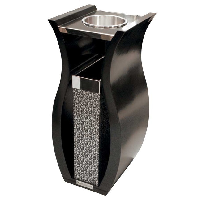 Dust Bin Shape with Ashtray Black ｜ KW1800762