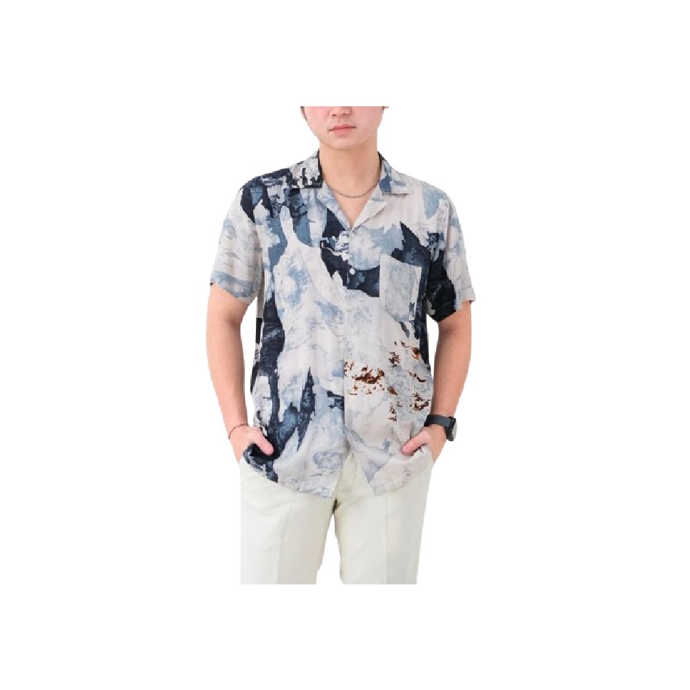 Sagi Men Kemeja Hawaiian Printing Slimfit