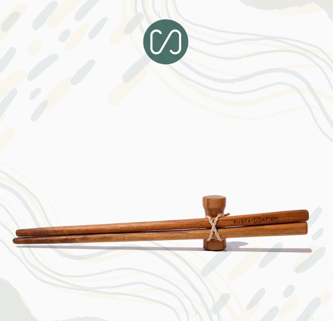  Sustaination Alat Makan Upcycle Kayu Jati Set