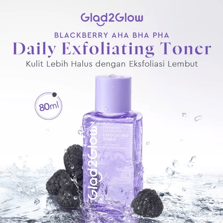 Suntone Wisdom Indonesia  Glad2Glow Blackberry AHA BHA PHA Daily Exfoliating Toner