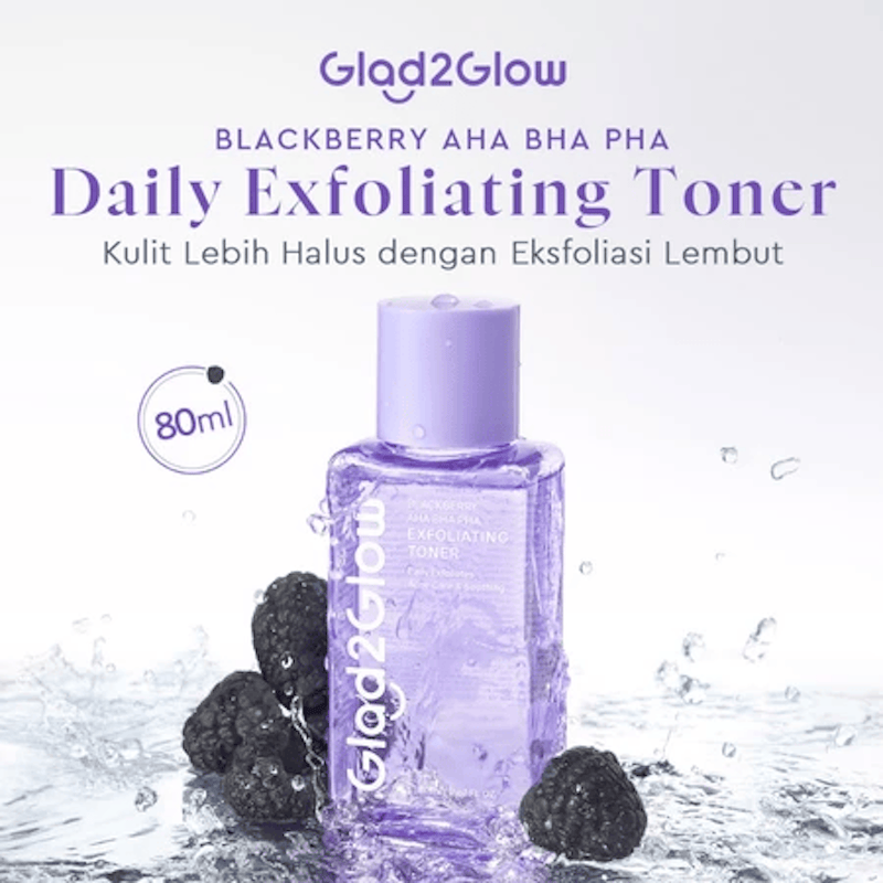 Glad2Glow Blackberry AHA BHA PHA Daily Exfoliating Toner 4