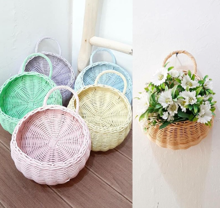  Vas Bunga Dinding Full Rotan