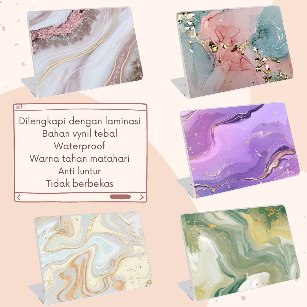 Belle Sticker Garskin Laptop Sticker Marmer Cover Protector Notebook Skin