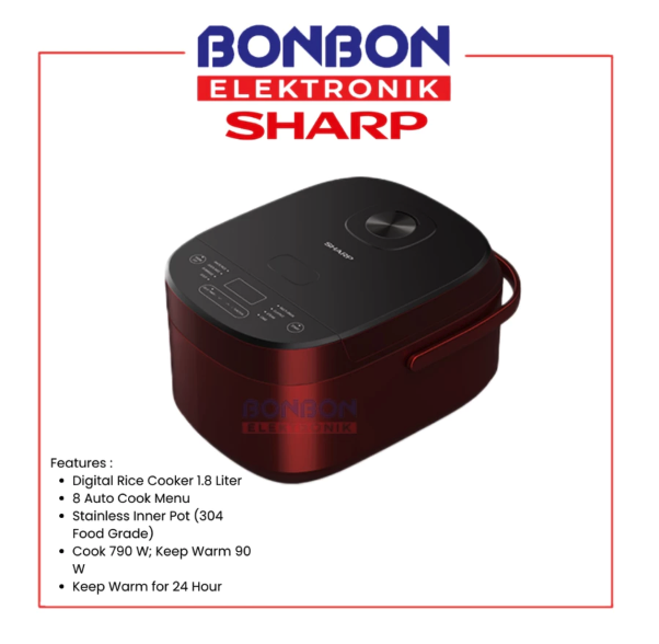 SHARP Electronics SHARP Rice Cooker Digital 1.8 L  KS-DF18-RD 