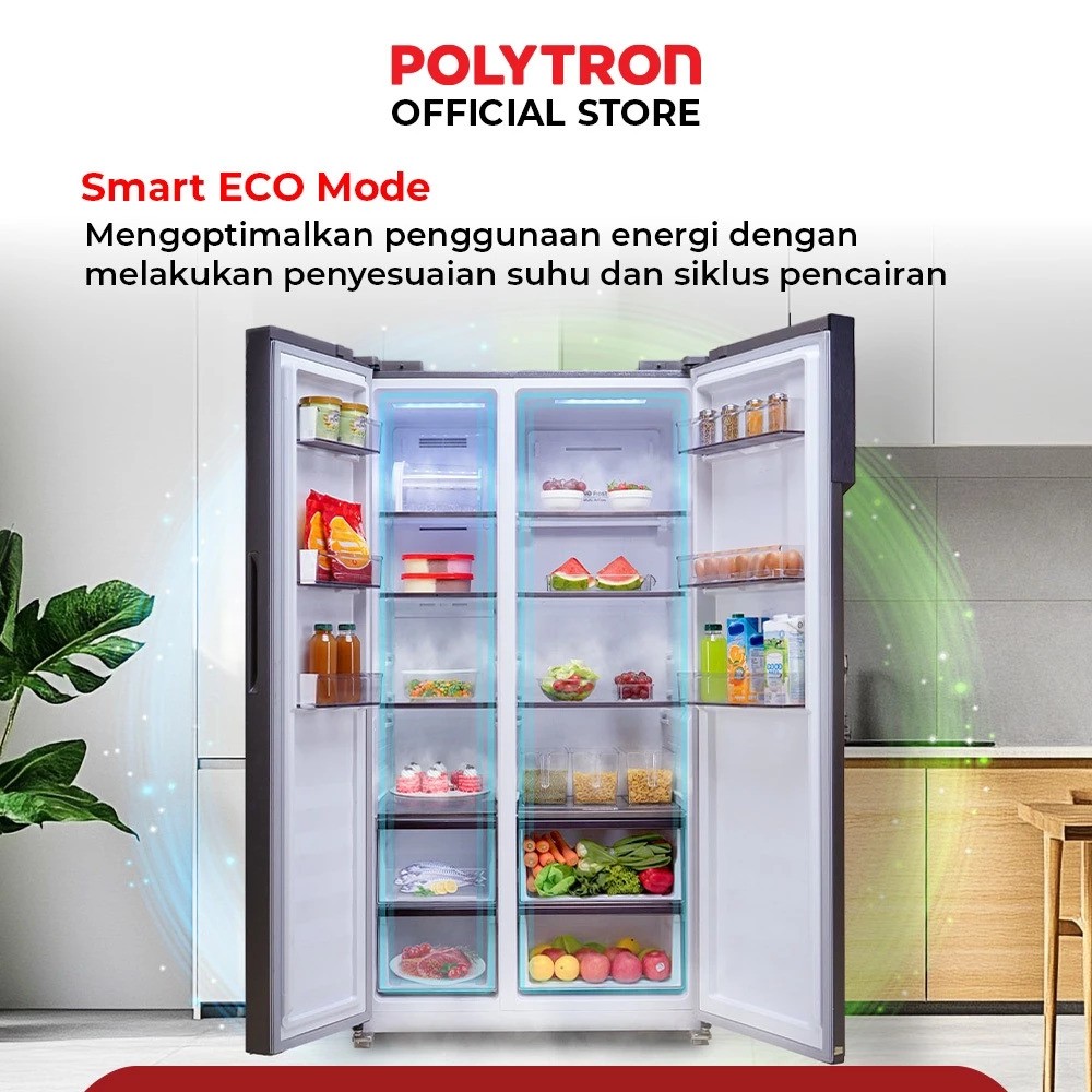 Hartono Istana Teknologi Polytron Kulkas New Side by Side 2 Pintu PRS 520Y