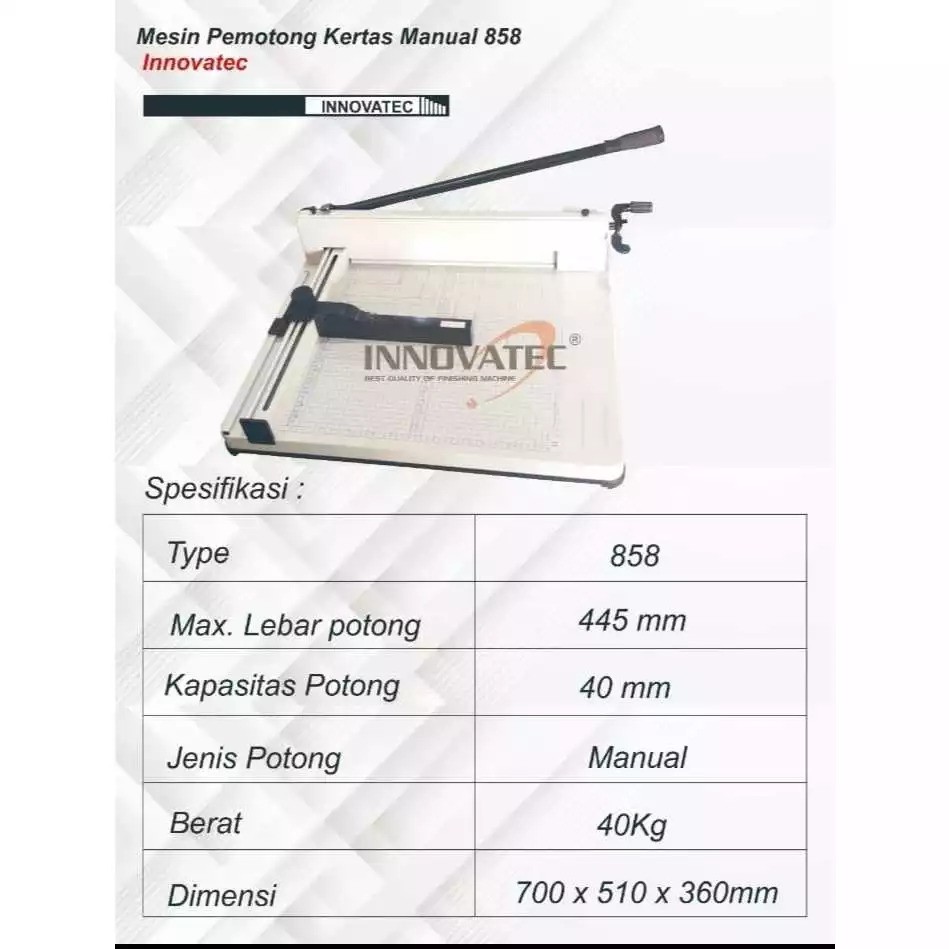 Innovatec Indonesia Innovatec Mesin Pemotong Kertas Manual  858