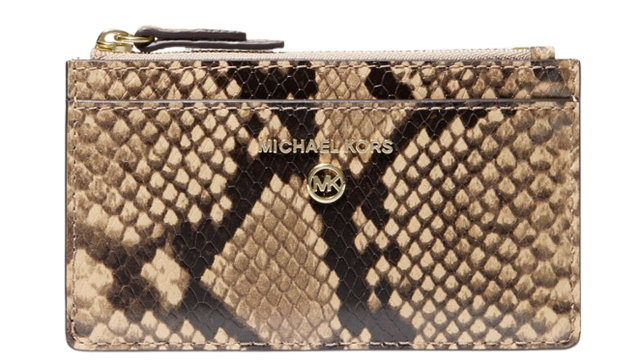 Small Python Embossed Leather Card Case ｜ 34T1LT9D5E
