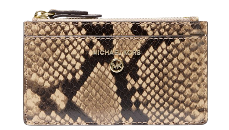 Small Python Embossed Leather Card Case 1