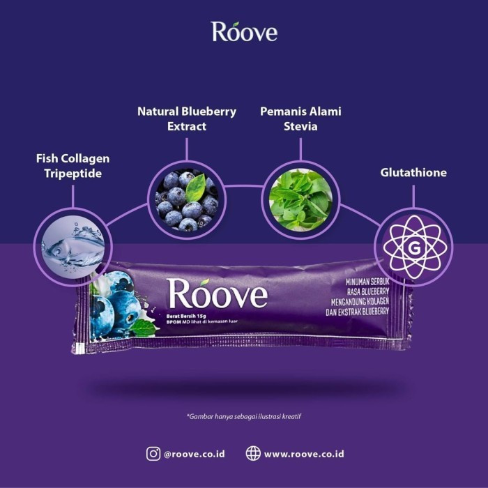 Roove Blueberry Collagen Drink 10 Sachet 4