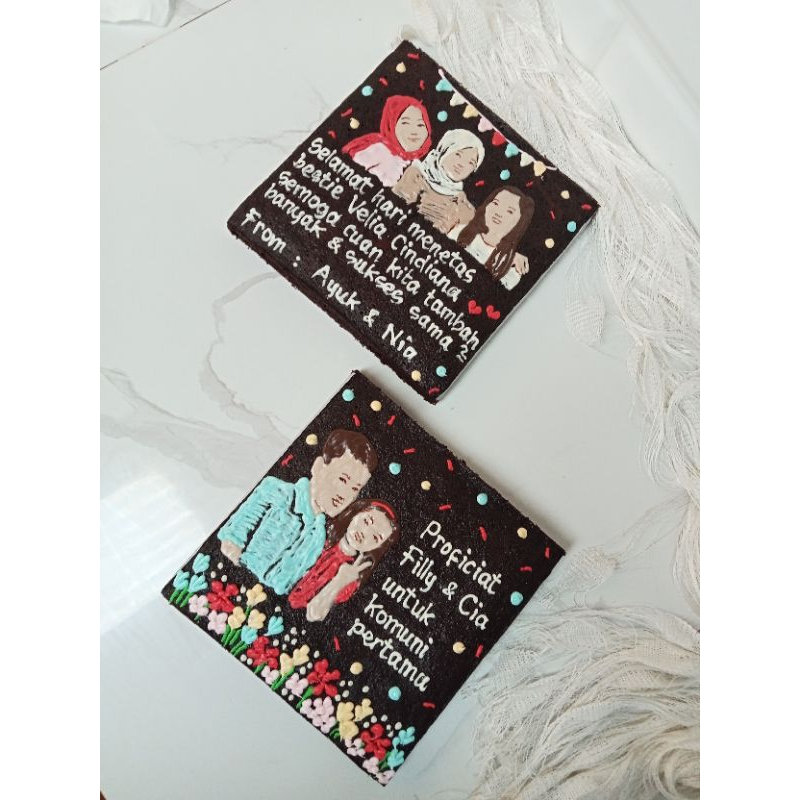 Ribkakoki Brownies Coklat Lukis Wajah