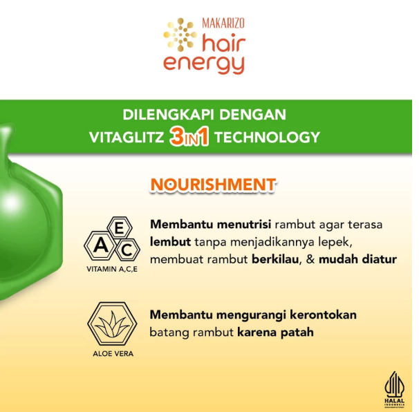 Akasha Wira International Makarizo Hair Energy Vitaglitz Hair Serum Aloe Melon