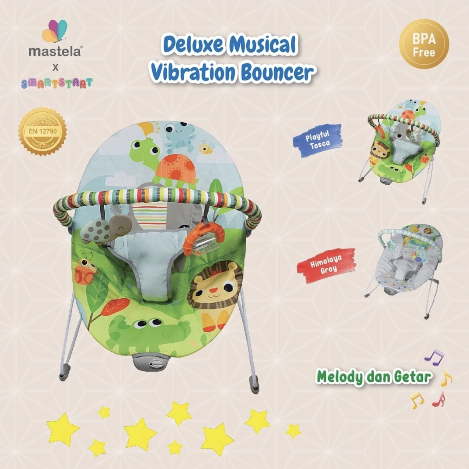  Mastela Music & Soothe Baby Bouncer 1 Recline 