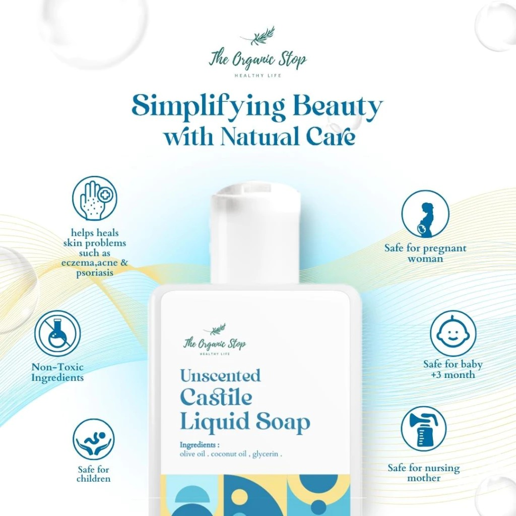 The Organic Stop  The Organic Stop Unscented Castile Liquid Soap