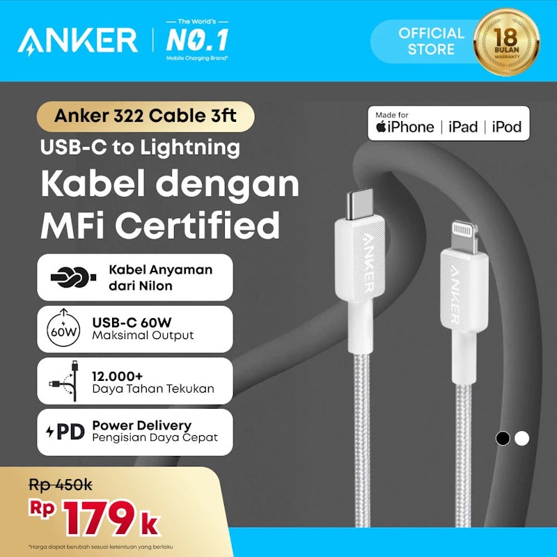 Anker 322 Cable 3ft USB-A to USB-C 3
