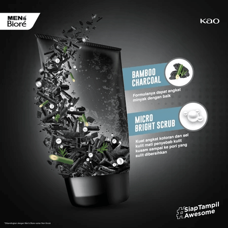 KAO Indonesia Men's Biore Micro Bright Scrub Bright Oil Clear