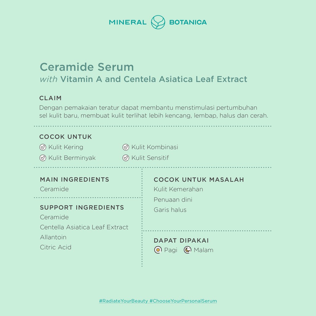 Mineral Botanica Ceramide Serum with Vitamin A and Centella asiatica Leaf Extract