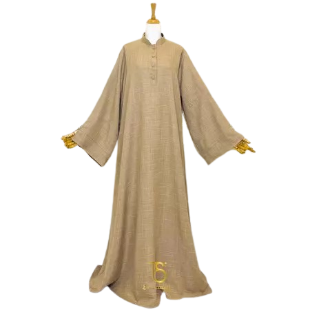 Tsurayya Abaya Nuna Linen Motif