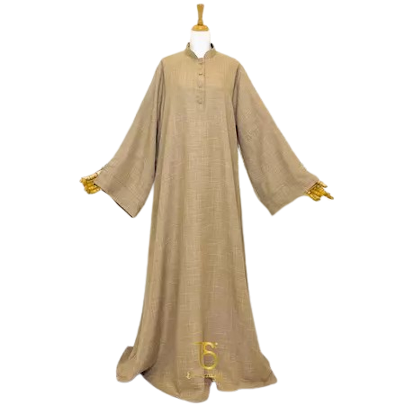 Tsurayya Abaya Nuna Linen Motif 1