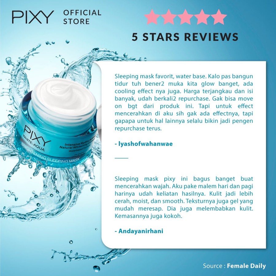 Mandom Indonesia PIXY White-Aqua Brightening Sleeping Mask