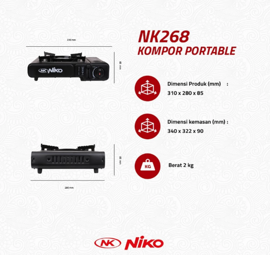 Niko Elektronik Indonesia Niko Kompor Gas Portable NK 268C