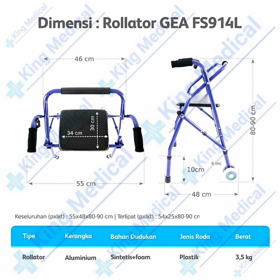 Mega Pratama Medicalindo GEA Medical Walker Rollator FS914L