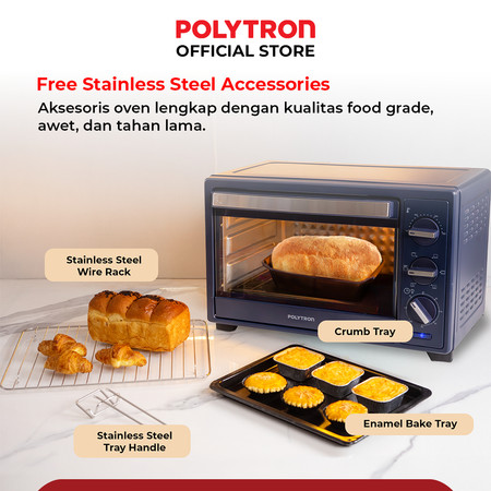 Hartono Istana Teknologi Polytron Kitchenmate Oven Listrik 22 Liter  PEO 22B2B
