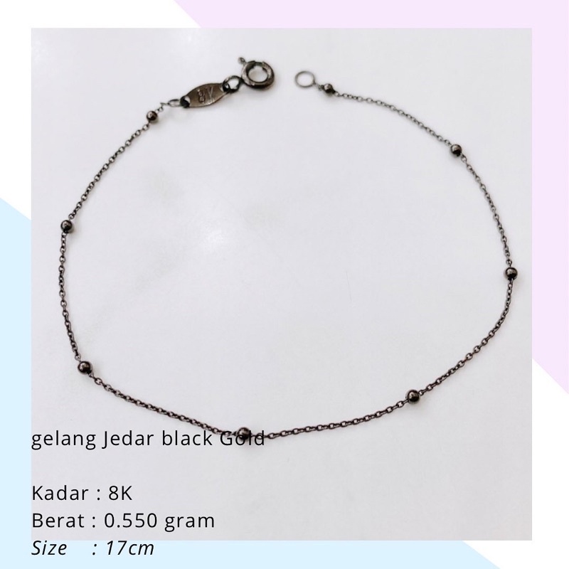 Gelang Jedar Black Gold 8K