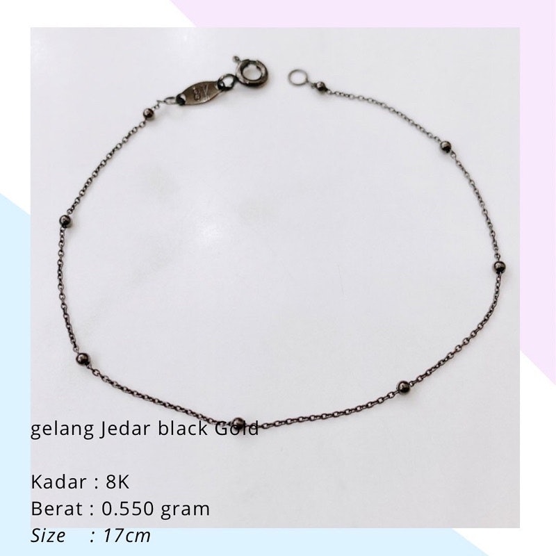 Gelang Jedar Black Gold 8K 2
