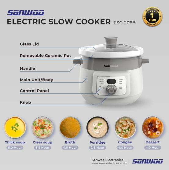 Sanwoo Electronics Sanwoo Electric Slow Cooker ESC-2088