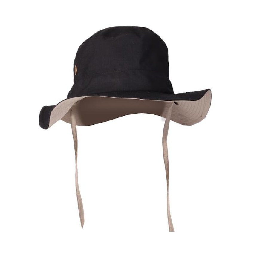 Raung Adventure Topi Rimba Hitam-Krem