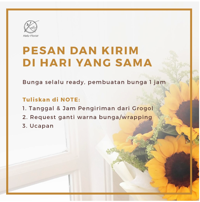 Kelly Florist Dangerously In Love (2 Tangkai Mawar dan Bunga Caspea)