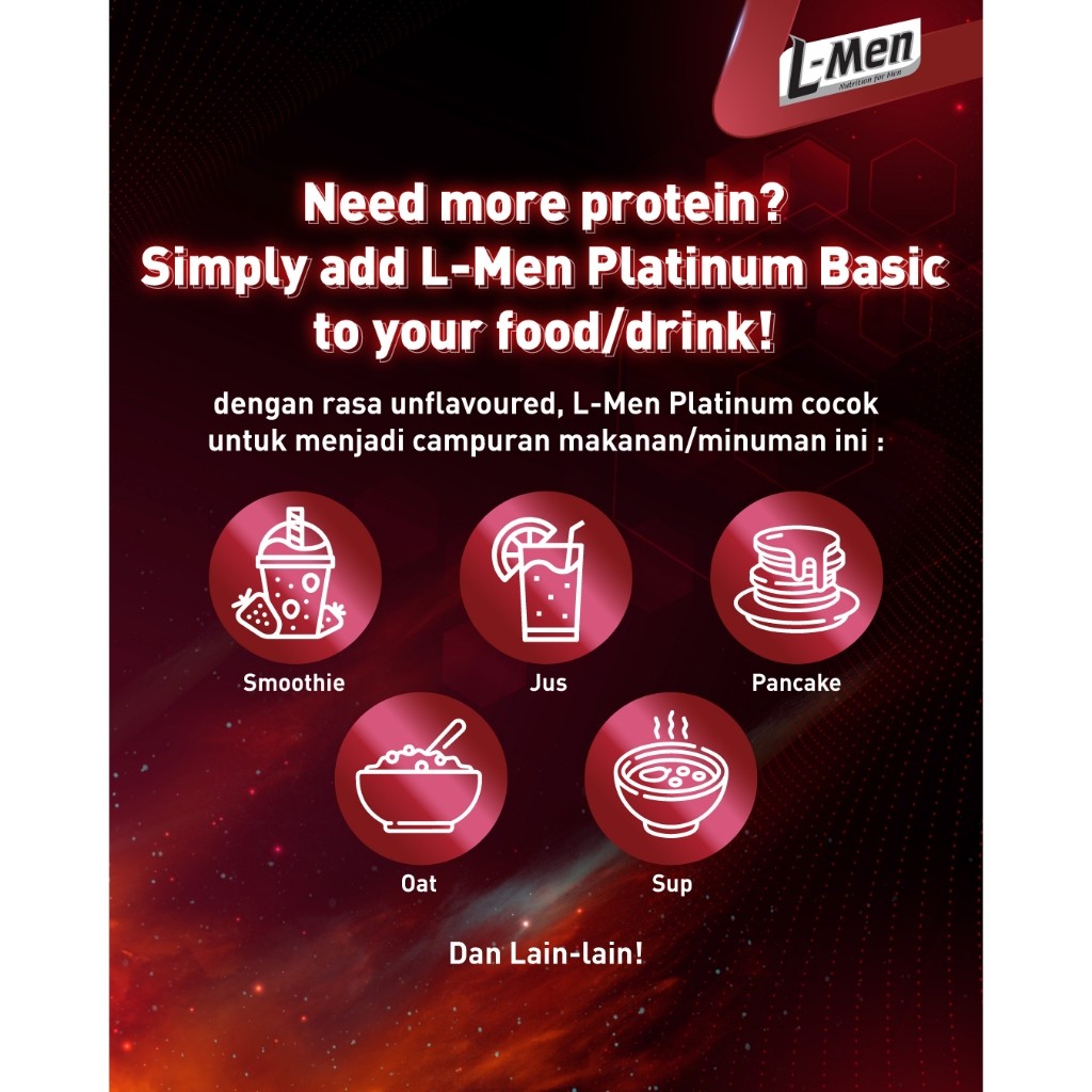 L-Men Platinum Basic Whey Protein Unflavoured 4