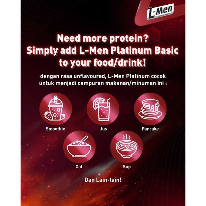 L-Men Platinum Basic Whey Protein Unflavoured 4
