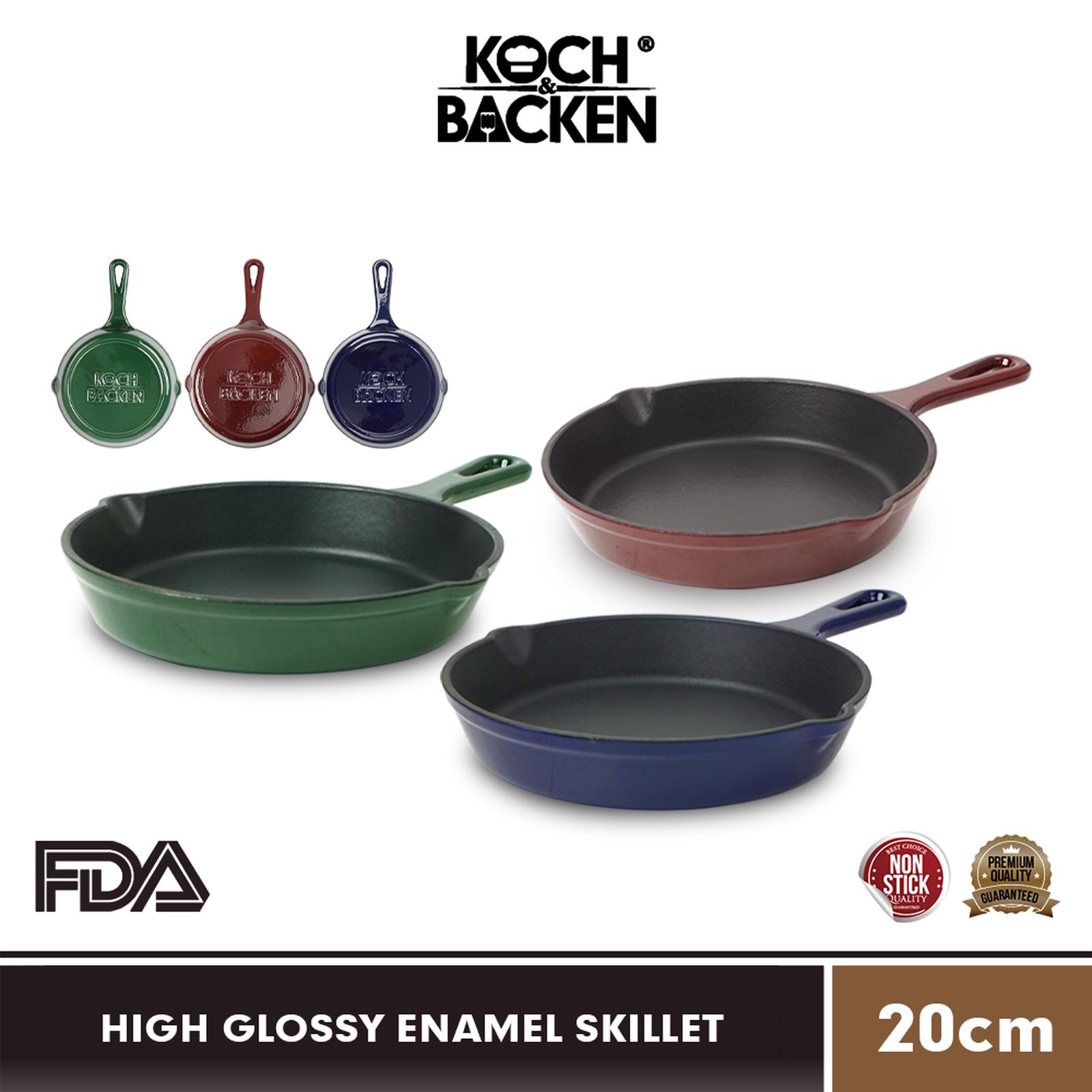 KOCH&BACKEN Cast Iron Skillet Enamel Fry Pan 20cm 5