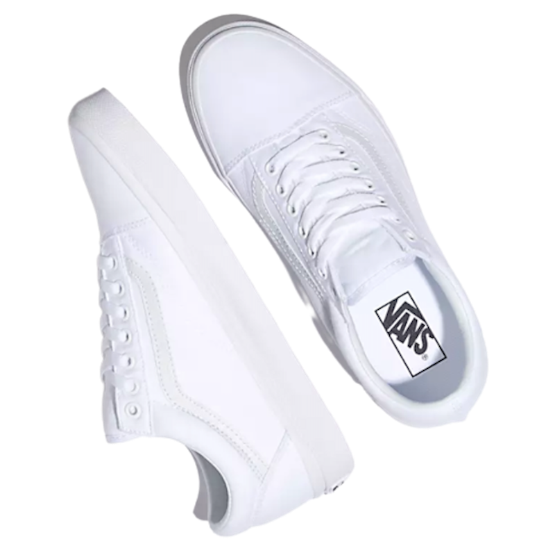 Old Skool Canvas Shoe Full White 2