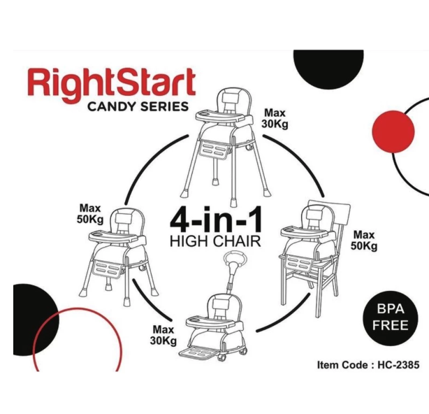 Right Start 4 in 1 High Chair Trike 4